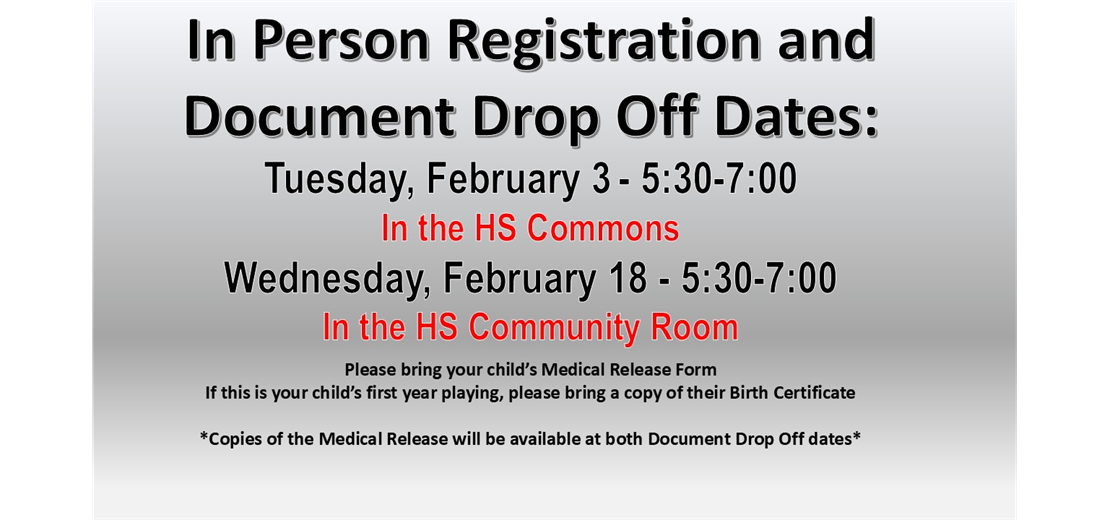 In Person Registration/Document Drop Off